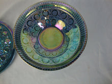 Load image into Gallery viewer, Vintage Indiana Glass Blue Carnival Windsor Lidded Candy Dish
