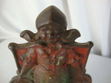 Load image into Gallery viewer, Vintage Cast Iron Dutch Girl Milkmaid Bookend Small Door Stop
