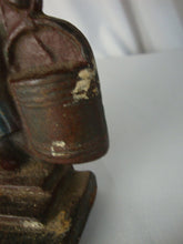 Load image into Gallery viewer, Vintage Cast Iron Dutch Girl Milkmaid Bookend Small Door Stop
