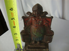 Load image into Gallery viewer, Vintage Cast Iron Dutch Girl Milkmaid Bookend Small Door Stop
