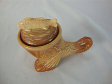 Load image into Gallery viewer, 1982 Pisello Chocolate Slag Glass Dolphin with Fish Lidded Salt Trinket Dish
