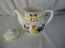 Load image into Gallery viewer, Vintage Ucagco PY Japan Early Provincial Rooster Roses Tea Teapot with Lid
