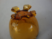 Load image into Gallery viewer, Vintage Amber Glass Four Footed Individual Salt Cellar
