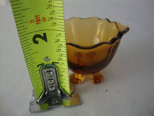 Load image into Gallery viewer, Vintage Amber Glass Four Footed Individual Salt Cellar
