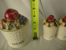 Load image into Gallery viewer, Vintage Tilso Japan Ceramic Fruit Basket Grease and Salt Pepper Shakers Table Set
