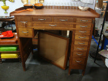 Load image into Gallery viewer, Vintage Oak Tall Jeweler Craft Stand Up Desk Workbench
