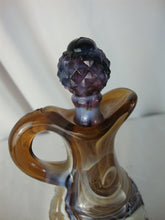 Load image into Gallery viewer, Vintage Imperial Glass Brown Slag Glass Cruet with Purple Slag Glass Stopper
