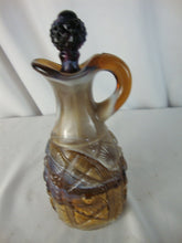 Load image into Gallery viewer, Vintage Imperial Glass Brown Slag Glass Cruet with Purple Slag Glass Stopper

