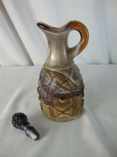 Load image into Gallery viewer, Vintage Imperial Glass Brown Slag Glass Cruet with Purple Slag Glass Stopper
