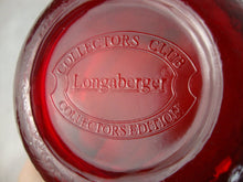 Load image into Gallery viewer, Vintage Longaberger Collectors Club Red Glass Strawberry Jam Jar with Lid
