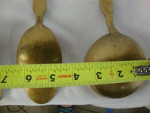Load image into Gallery viewer, Vintage Brass 5 Piece Kitchen Utensil Set with Brass Wall Mount Hanger

