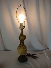 Load image into Gallery viewer, Vintage 1971 Carved Mother Goose Table Electric Lamp No Shade
