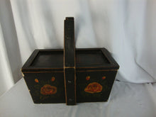 Load image into Gallery viewer, Vintage Painted Floral Sewing Wedding Wood Box with Lift Off Lid
