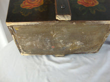 Load image into Gallery viewer, Vintage Painted Floral Sewing Wedding Wood Box with Lift Off Lid
