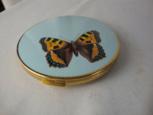 Load image into Gallery viewer, 1970's Stratton England Butterfly Motif Metal Makeup Compact
