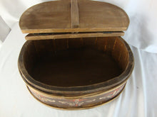 Load image into Gallery viewer, Vintage Handpainted Oval Wood Flip Top Storage Box

