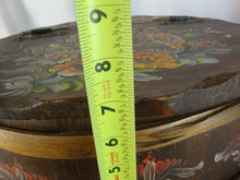 Load image into Gallery viewer, Vintage Handpainted Oval Wood Flip Top Storage Box
