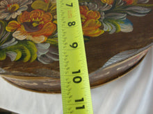Load image into Gallery viewer, Vintage Handpainted Oval Wood Flip Top Storage Box
