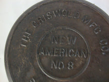 Load image into Gallery viewer, Vintage Griswold #8 New American No Logo Low Base Cast Iron Waffle Maker with Wood Handles &amp; Holder
