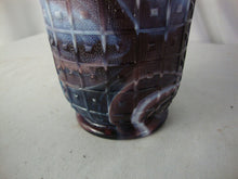 Load image into Gallery viewer, Vintage Purple Slag Glass Grid and Flower Pattern Scallop Edge Flower Vase
