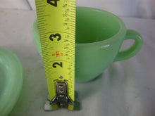 Load image into Gallery viewer, Vintage Fire King Jadeite C Handle Restaurant are Mug and Saucer Set
