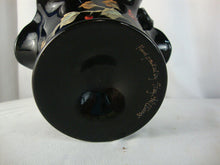 Load image into Gallery viewer, Vintage Fenton Black Glass Holly &amp; Berries Signed Art Glass Basket
