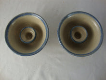 Load image into Gallery viewer, Vintage Little Mountain Pottery Salt Glaze Tulip Motif Candleholder Pair
