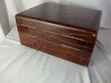 Load image into Gallery viewer, Vintage Shortrip Double Decker Brown Leather Makeup Train Case Suitcase WITH KEYS
