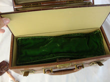 Load image into Gallery viewer, Vintage Shortrip Double Decker Brown Leather Makeup Train Case Suitcase WITH KEYS
