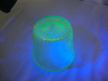 Load image into Gallery viewer, Vintage US Glass Vaseline Strawberry Motif Open Sugar Bowl
