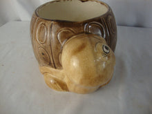 Load image into Gallery viewer, 1970s Ceramic Brown Smiling Turtle Indoor Planter
