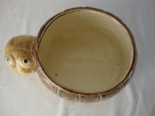 Load image into Gallery viewer, 1970s Ceramic Brown Smiling Turtle Indoor Planter
