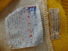 Load image into Gallery viewer, 1950s TL Hanna Yellow Cream Girls Small Cheerleader V Neck Sweater
