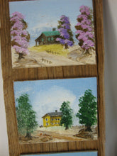 Load image into Gallery viewer, Vintage Ann Varner Four Seasons Mini Art on Weathered Wood Plaque
