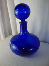 Load image into Gallery viewer, MCM Empoli Style Cobalt Blue Decanter Genie Bottle With Round Stopper
