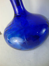Load image into Gallery viewer, MCM Empoli Style Cobalt Blue Decanter Genie Bottle With Round Stopper
