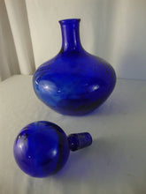 Load image into Gallery viewer, MCM Empoli Style Cobalt Blue Decanter Genie Bottle With Round Stopper
