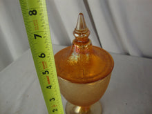 Load image into Gallery viewer, Vintage Imperial Glass Marigold Carnival Crackled Candy Dish with Lid
