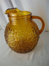 Load image into Gallery viewer, Vintage Anchor Hocking Lido Milano Amber Glass Ball Pitcher
