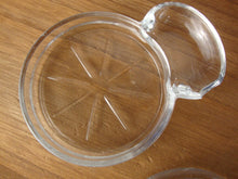 Load image into Gallery viewer, Vintage Fostoria Mademoiselle Clear Glass Coaster with Tea Bag Spoon Side Rest Set of 5 Coasters
