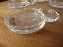 Load image into Gallery viewer, Vintage Fostoria Mademoiselle Clear Glass Coaster with Tea Bag Spoon Side Rest Set of 5 Coasters
