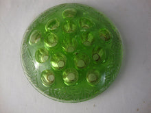 Load image into Gallery viewer, Vintage Vaseline Glass 16 Hole Round Flower Arranging Frog
