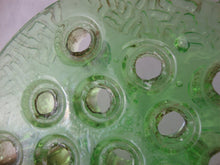 Load image into Gallery viewer, Vintage Vaseline Glass 16 Hole Round Flower Arranging Frog
