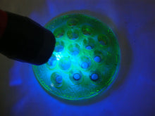 Load image into Gallery viewer, Vintage Vaseline Glass 16 Hole Round Flower Arranging Frog
