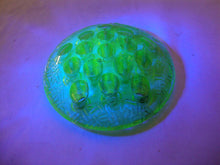 Load image into Gallery viewer, Vintage Vaseline Glass 16 Hole Round Flower Arranging Frog

