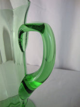 Load image into Gallery viewer, Vintage Fostoria Vaseline Glass Tall Footed Pitcher

