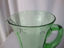 Load image into Gallery viewer, Vintage Fostoria Vaseline Glass Tall Footed Pitcher
