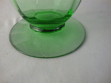 Load image into Gallery viewer, Vintage Fostoria Vaseline Glass Tall Footed Pitcher
