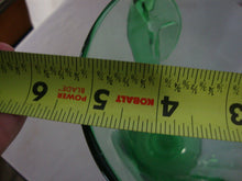 Load image into Gallery viewer, Vintage Fostoria Vaseline Glass Tall Footed Pitcher
