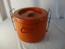 Load image into Gallery viewer, MCM Copco Michael Lax Orange Enamel Deep Fryer with Fryer Insert Pot
